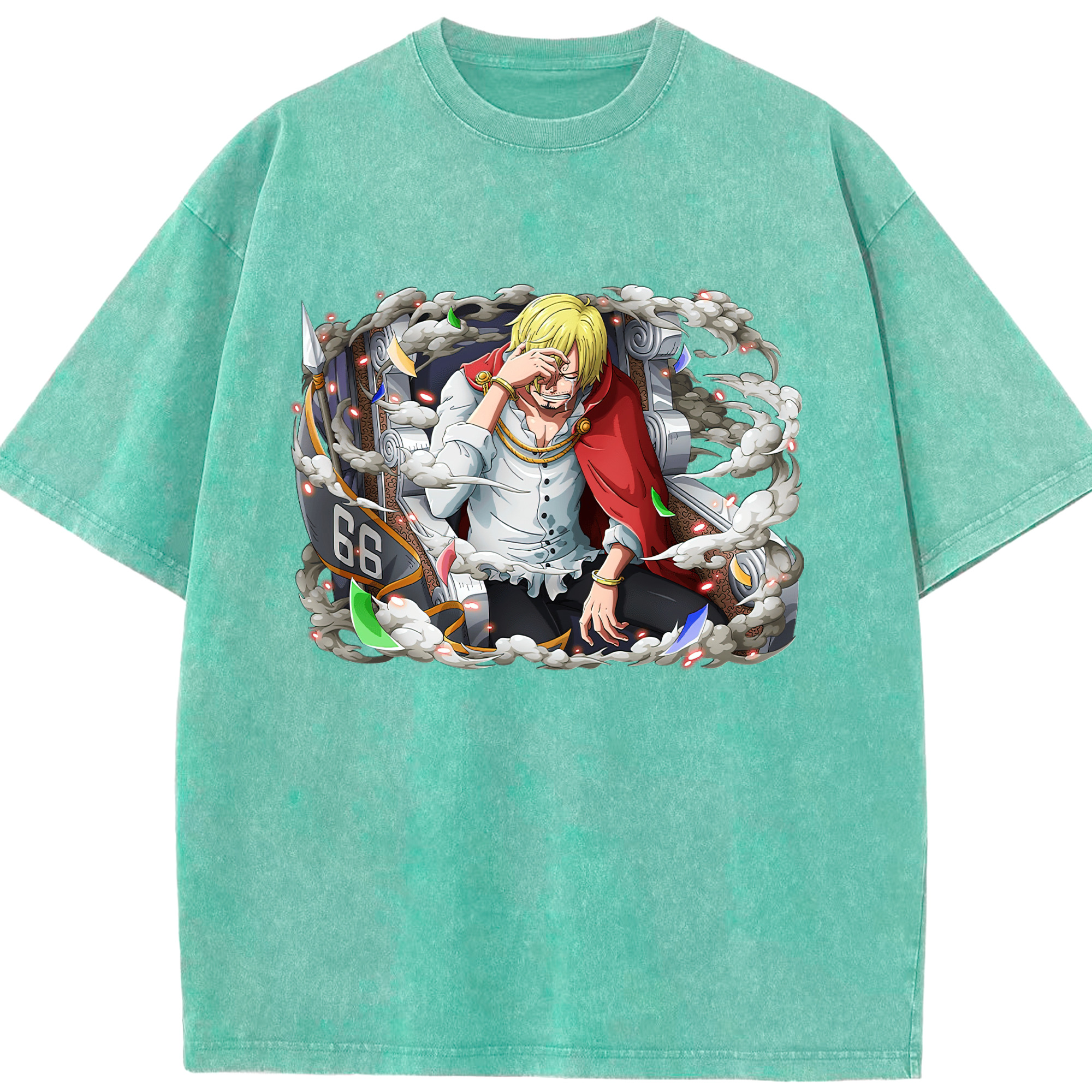 ワンピース サンジ ONE PIECE Sanji 綿100% ヴィンテージ風 半袖Tシャツ（フロントプリント）